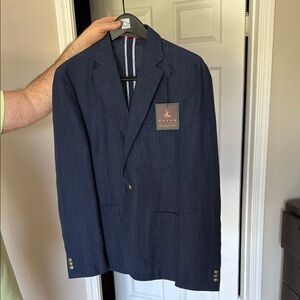 Classic Blue Sport Coat with Notched Lapels